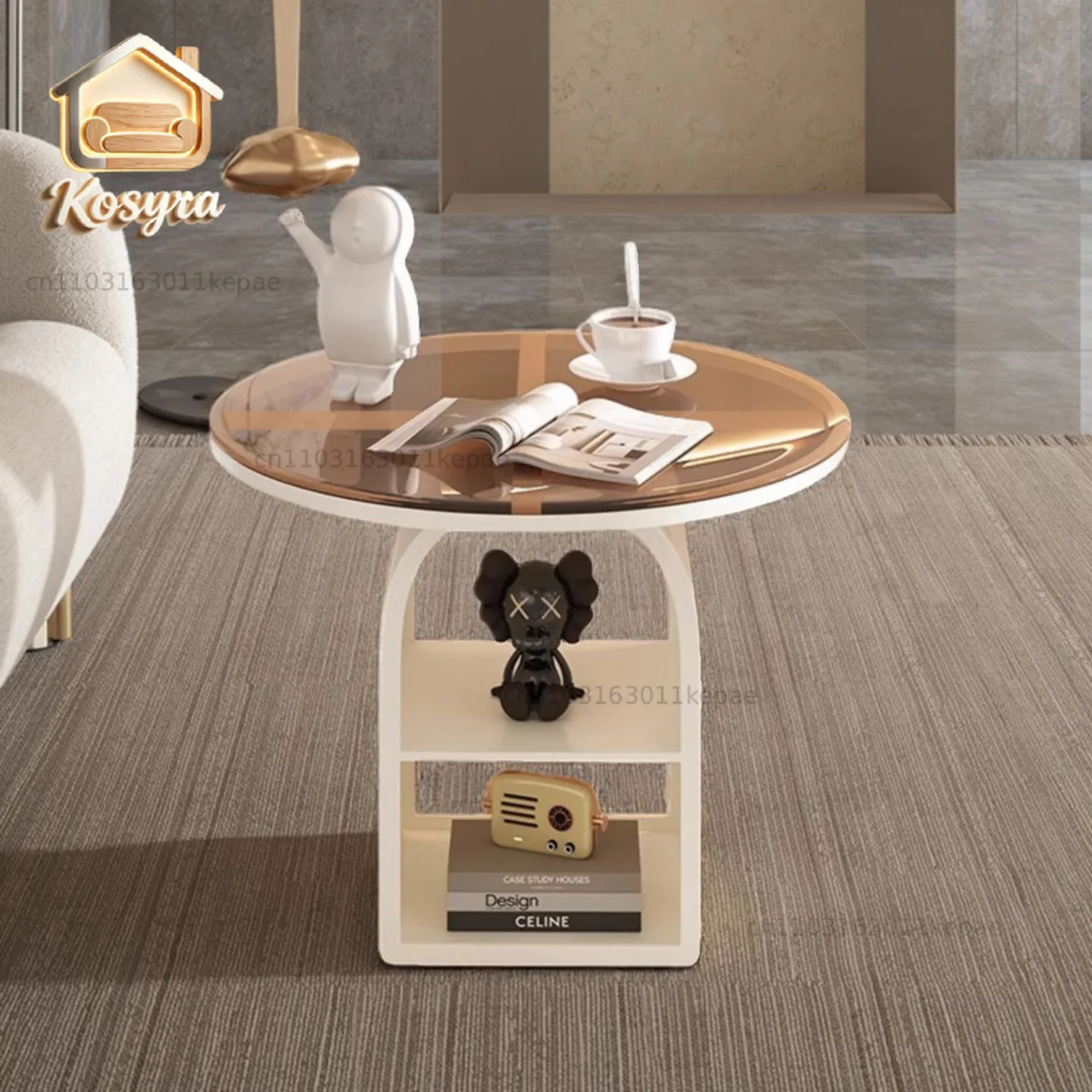 Wrought iron sofa, small coffee table, side table, light luxury bedside storage corner, living room side table, sofa side table