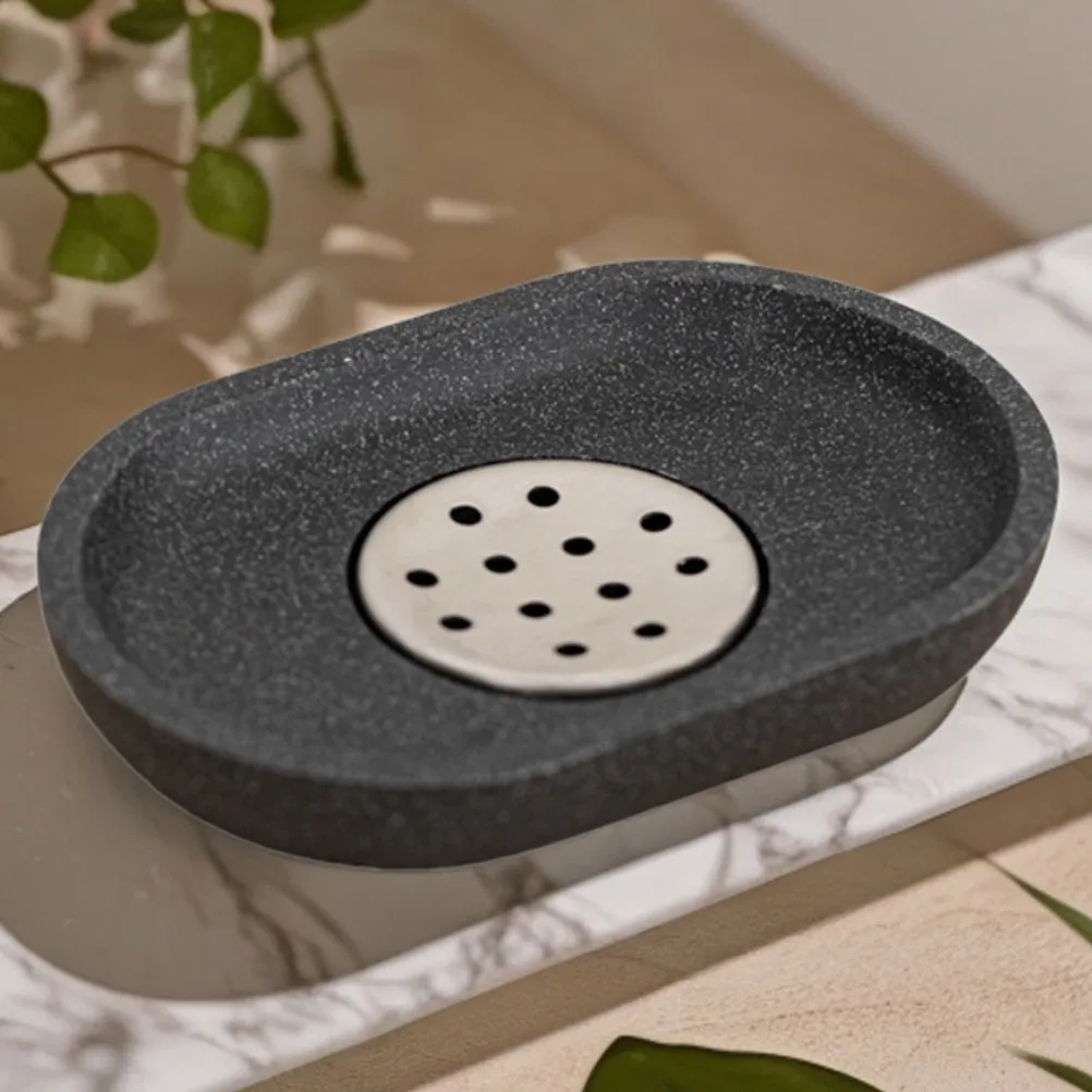 

2pcs Stainless Steel Resin Soap Tray Drainage Bar Holder For Bathroom Kitchen Sink Countertop Soap Dishes Organizer