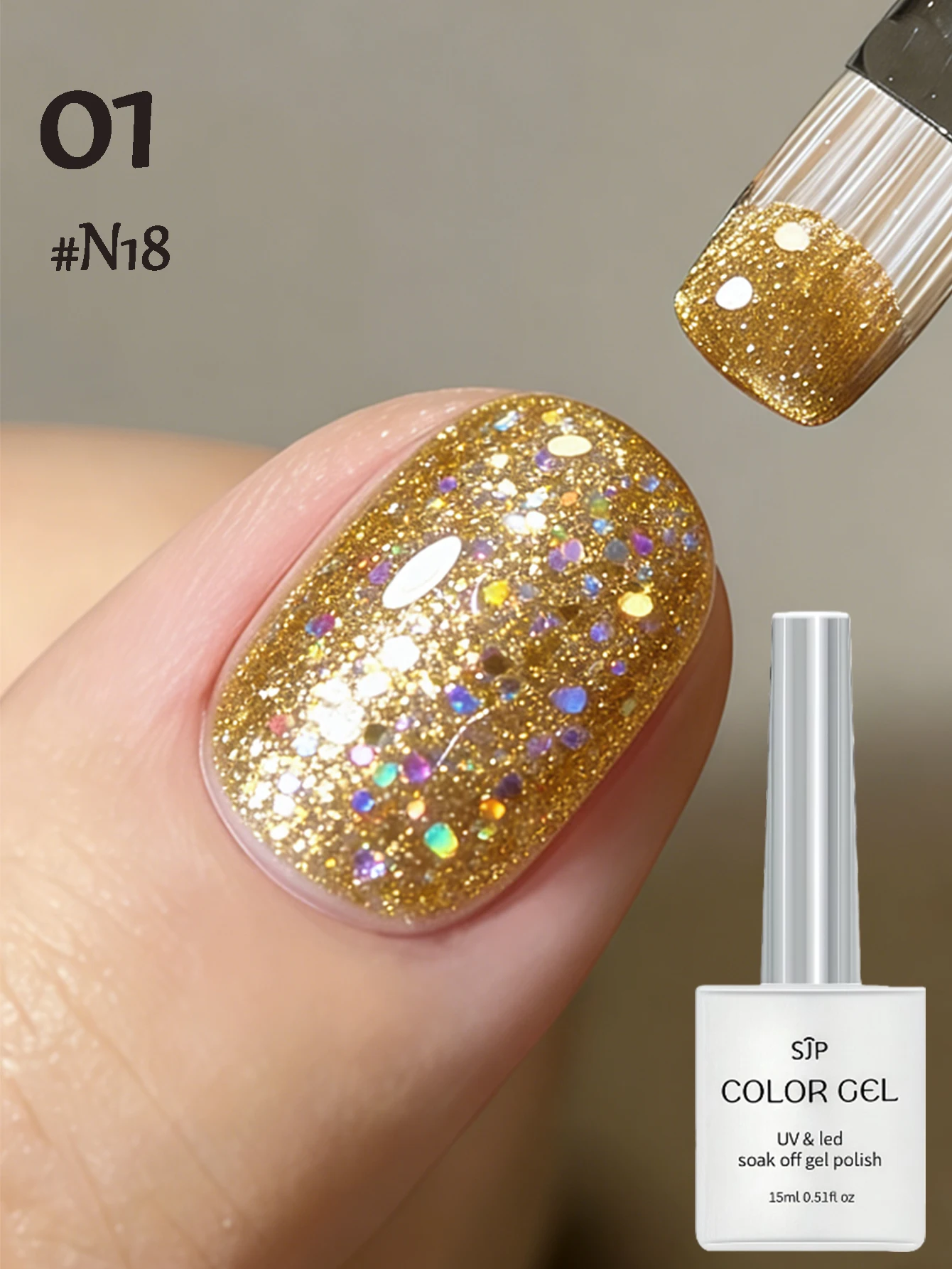 1/4 PCS 15ml Glitter nail polish Brilliant Stars Series Gel Nail Polish Set,UV LED Soaking Nail Gel, Semi-Permanent, DIY Salon Q