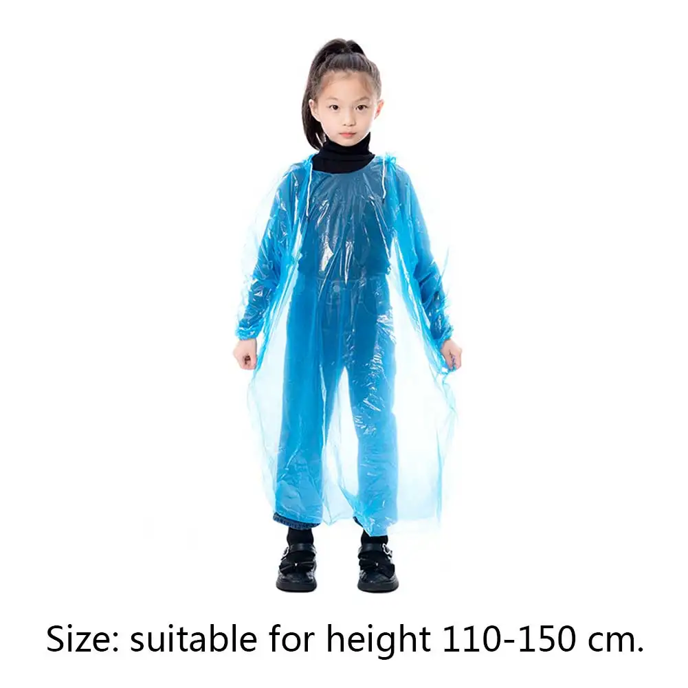 3 pezzi poncho antipioggia per bambini con cappuccio con coulisse cappotti antipioggia usa e getta impermeabili di emergenza per campeggio