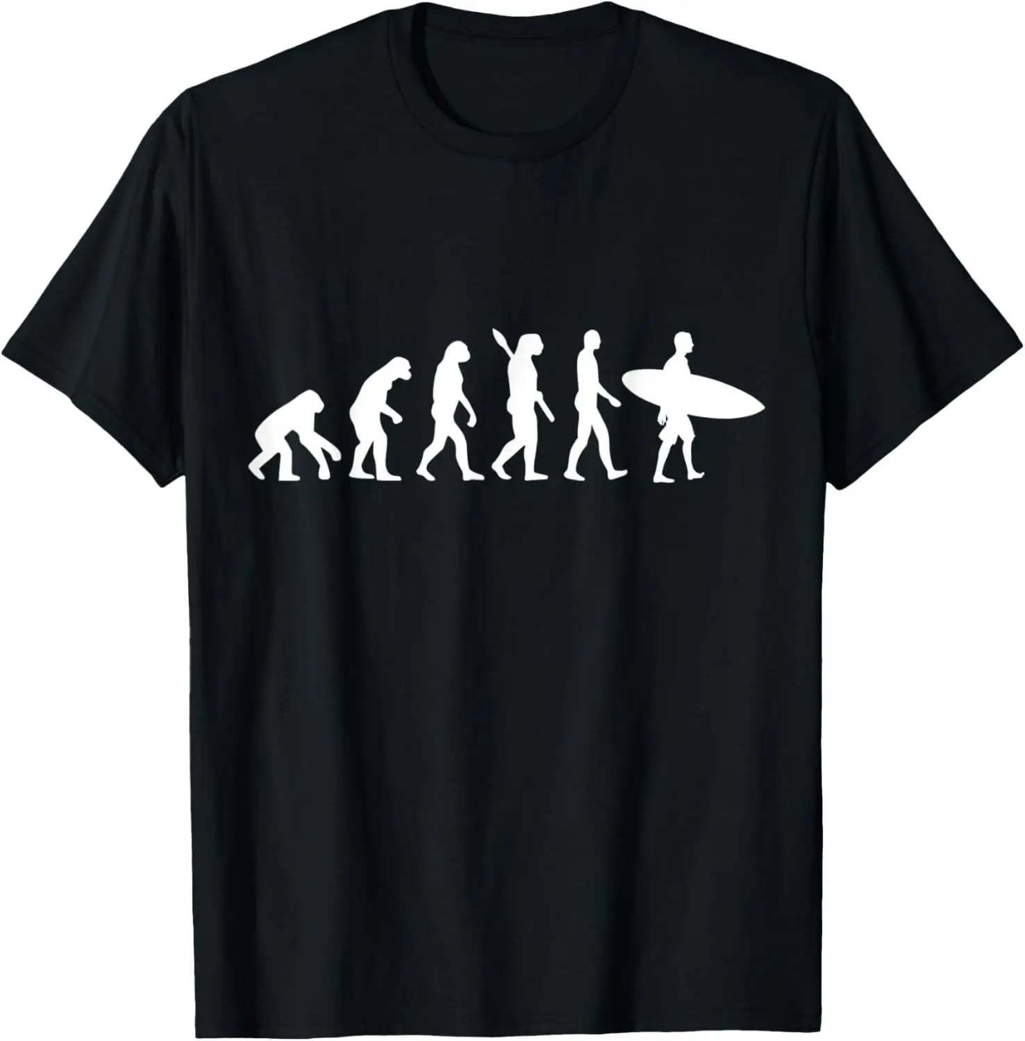 Surfer Evolution Surfboard Surfing Funny Evolution Retro T-Shirt