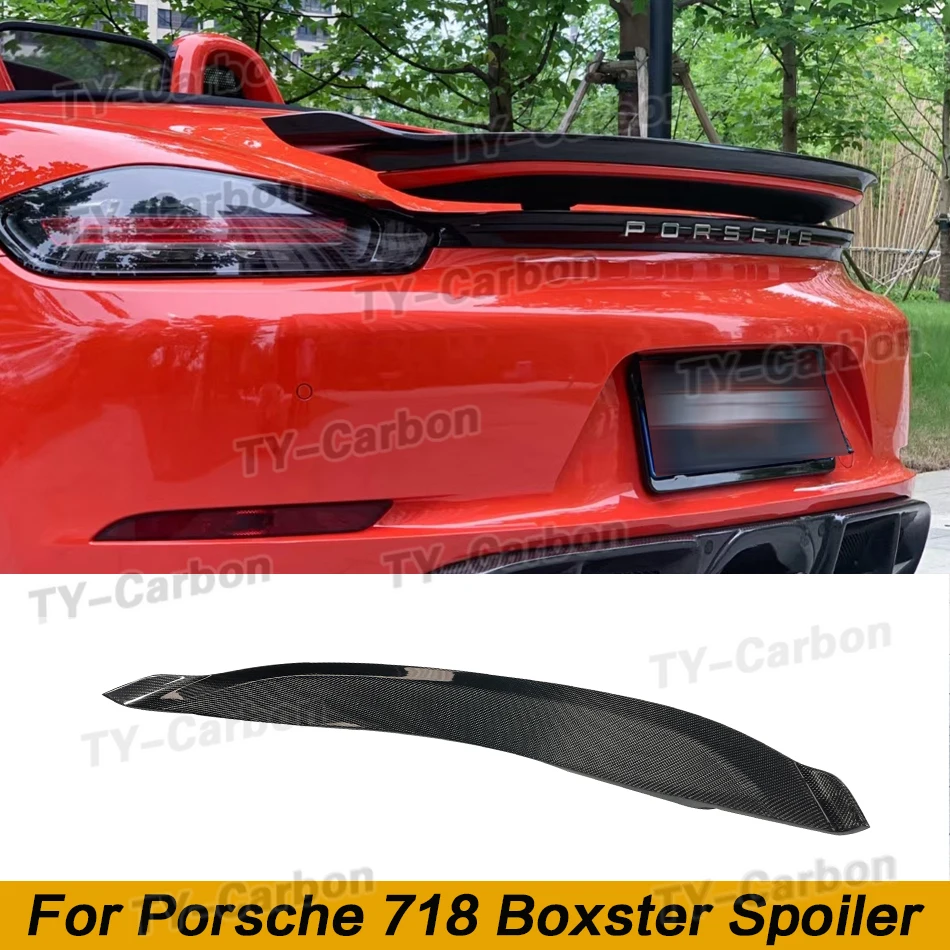 Dry Carbon Fiber Rear Spoiler Wings fit for Porsche 718 Boxster Base S Coupe 2016-2020 Car Styling Rear Trunk Boot TY Style