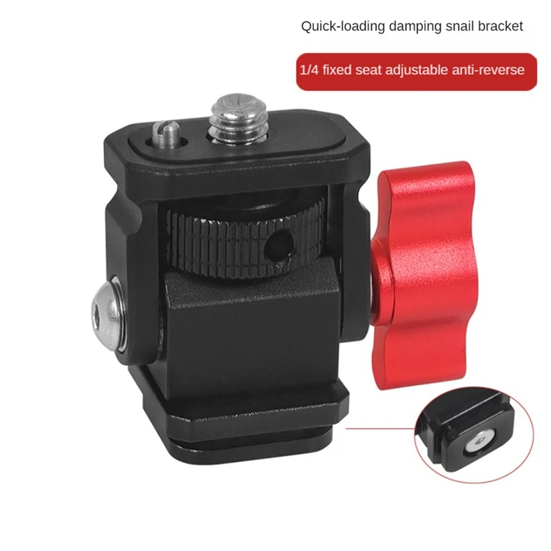 حامل قبضة صغير للتصوير الفوتوغرافي سريع التحرير ، رأس دودة مخفف قابل للتعديل ، مثبت بمسمار ، حامل توسيع الشاشة ، سهل الاستخدام