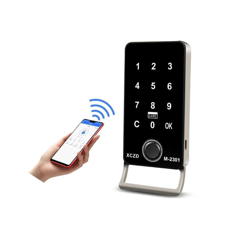 

TTLock with Handle Fingerprint & RFID Swipe Card Digital Steel PC Material Cabinet Door Lock for Furniture Bedside Table Lock