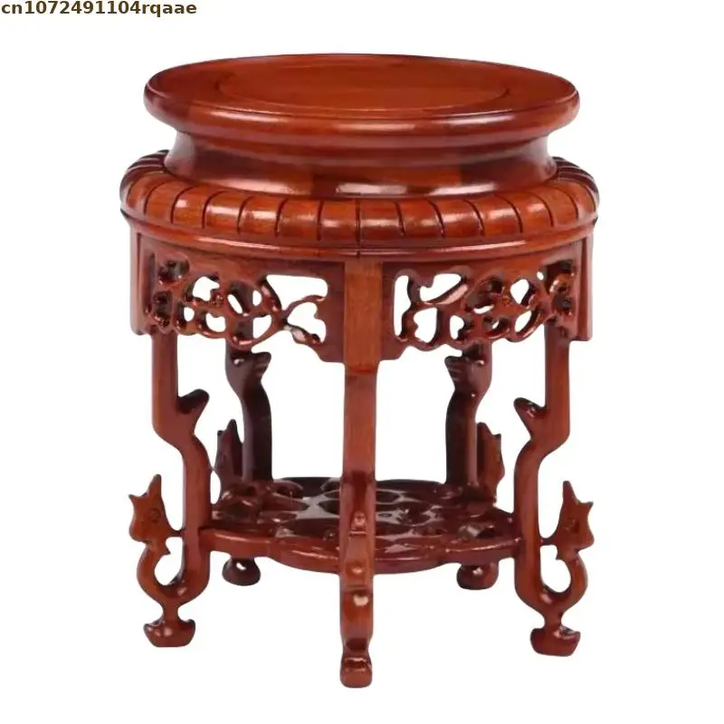 

Miniature Wooden Retro Table Rack Coffee Tea Sets Pedestal Flower Pot Sorting Table Figurines Display Stand Bonsai Plant Shelves