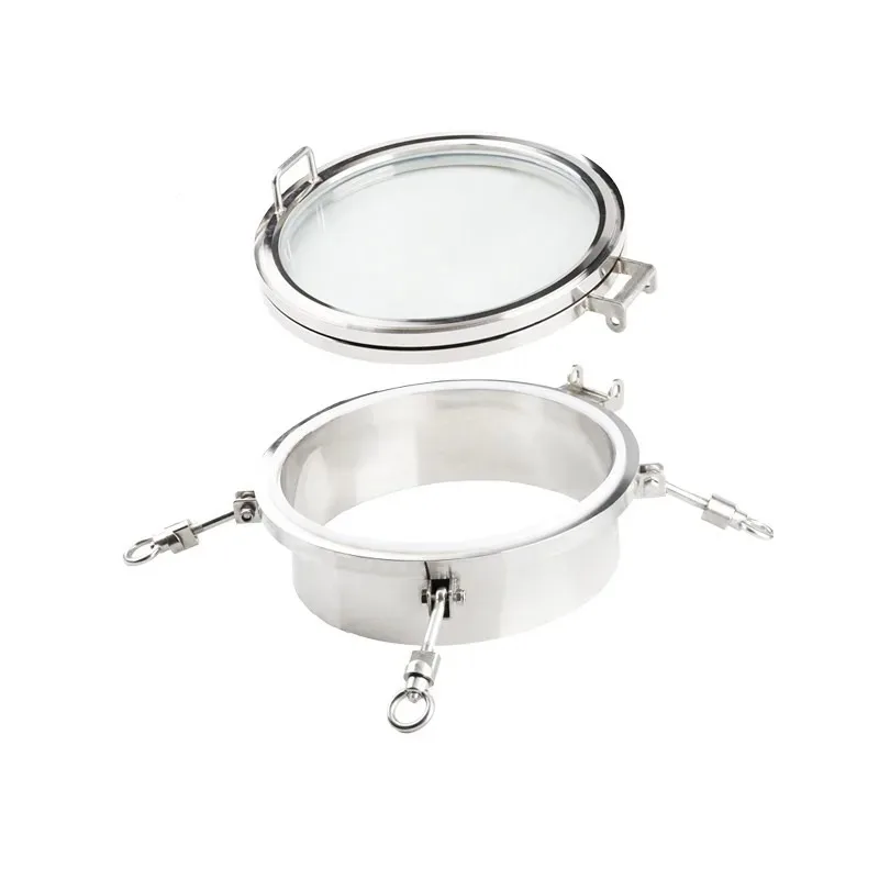 304 Stainless Steel Pressure Manhole Cover Large Glass Sanitary Sight Glass Flange Hand Hole Welding Thickened