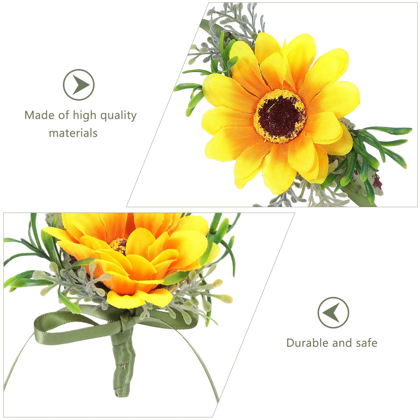 

2Pcs Wedding Wrist Flower and Brooch Set Bridal Accessory for Special Occasions Simulation Flower Brooch Romantic Wedding Decor