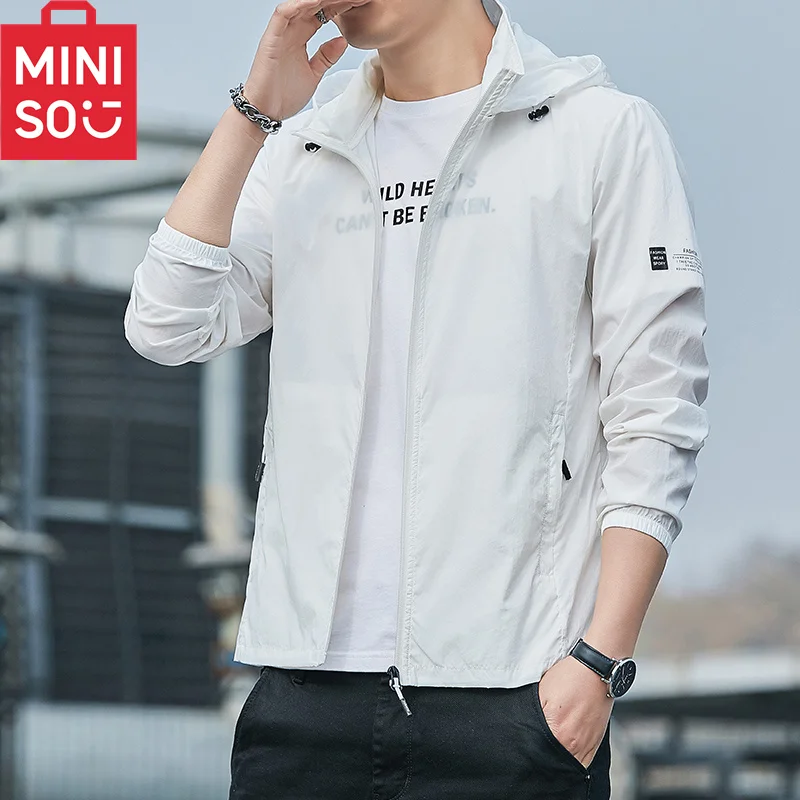 MINISO 2023 Summer Hooded Jacket Men Women Waterproof Sun Protection Clothing Fishing Hunting Clothes Quick Dry Skin Windbreaker