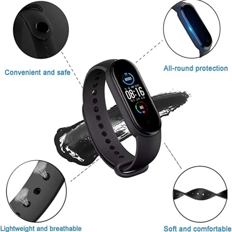 Pulsera de silicona para Xiaomi Mi Band 7 y 6, repuesto de reloj inteligente deportivo con NFC, correa para mi band 5, 4 y 3