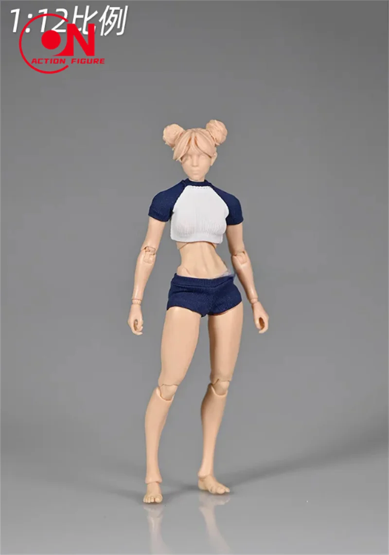 ملابس رياضية يابانية للطلاب لعام 1/12 تي شيرت شورت ملابس نموذج مناسب 12 بوصة روماني X COWL جندي أنثى جسم شخصيات الحركة #3