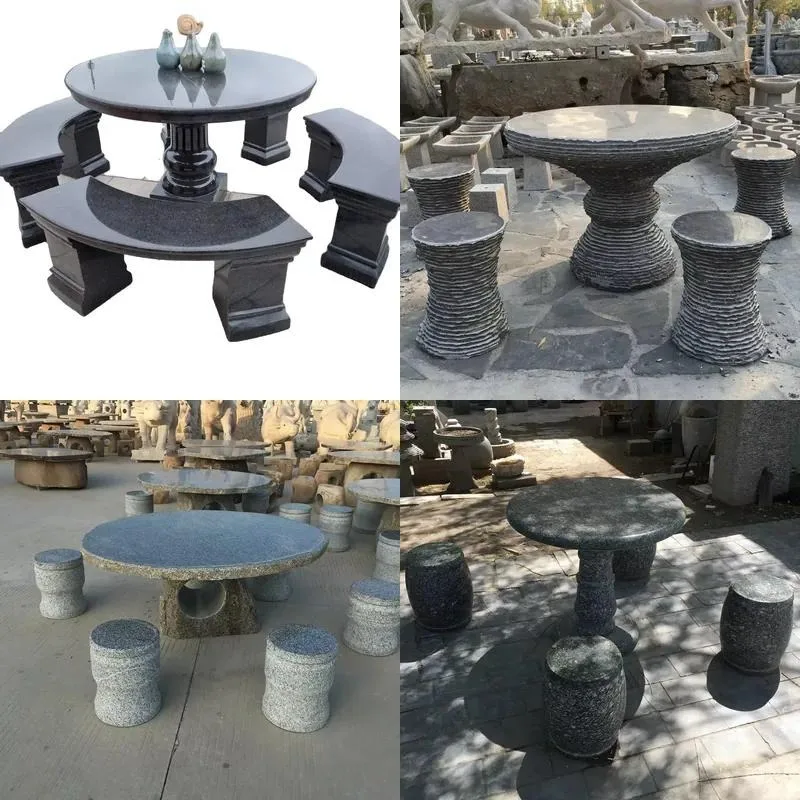 for Landscape stone marble or granite garden table with garden bench/chair