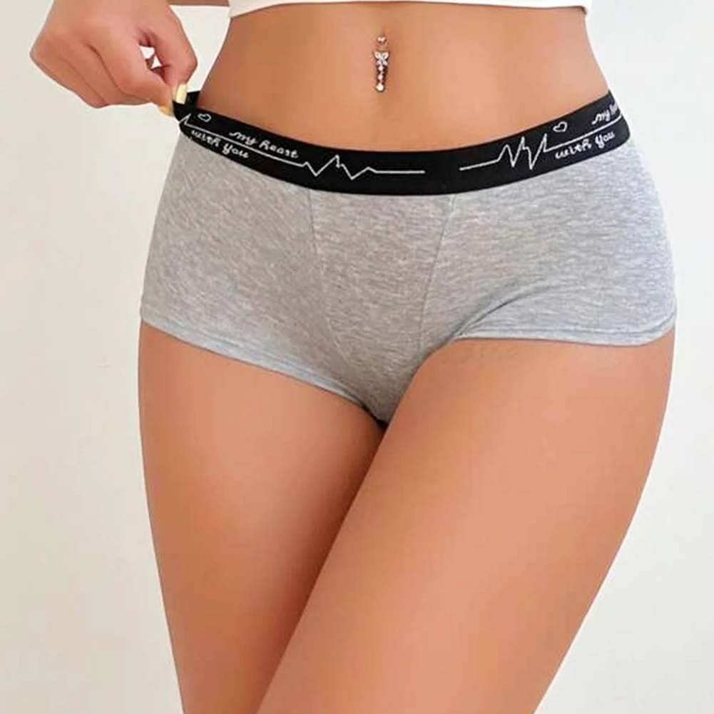 Ladies Solid color boxers Briefs Comfortable Female Underwear Sporty Style Casual Sexy Panties for Women S-XL