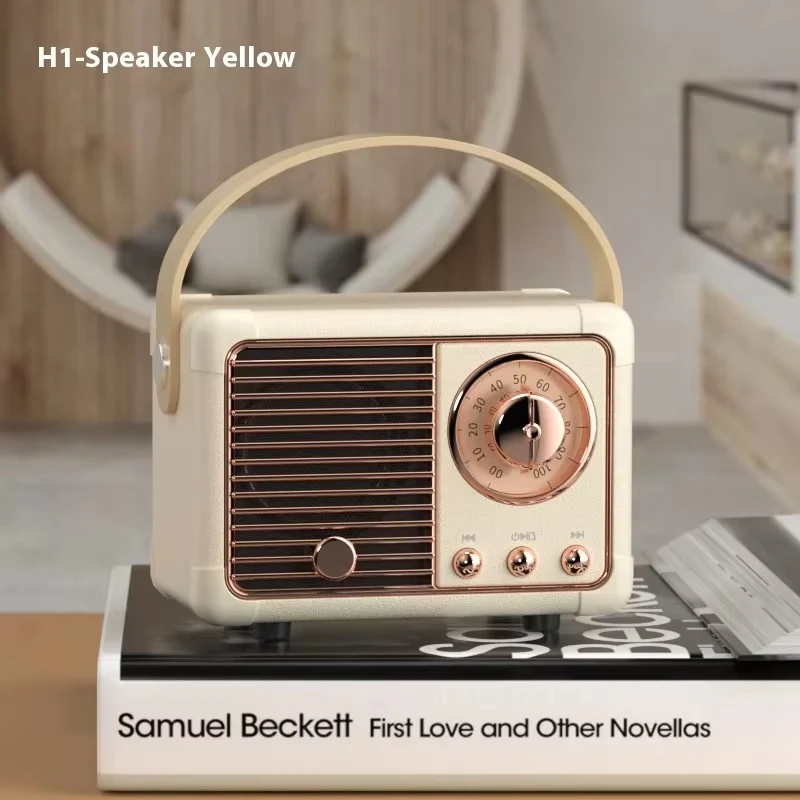 Retro Bluetooth Speaker Mini Portable Wireless Speaker Card Slot FM Radio Smart Gift for Home Office Travel