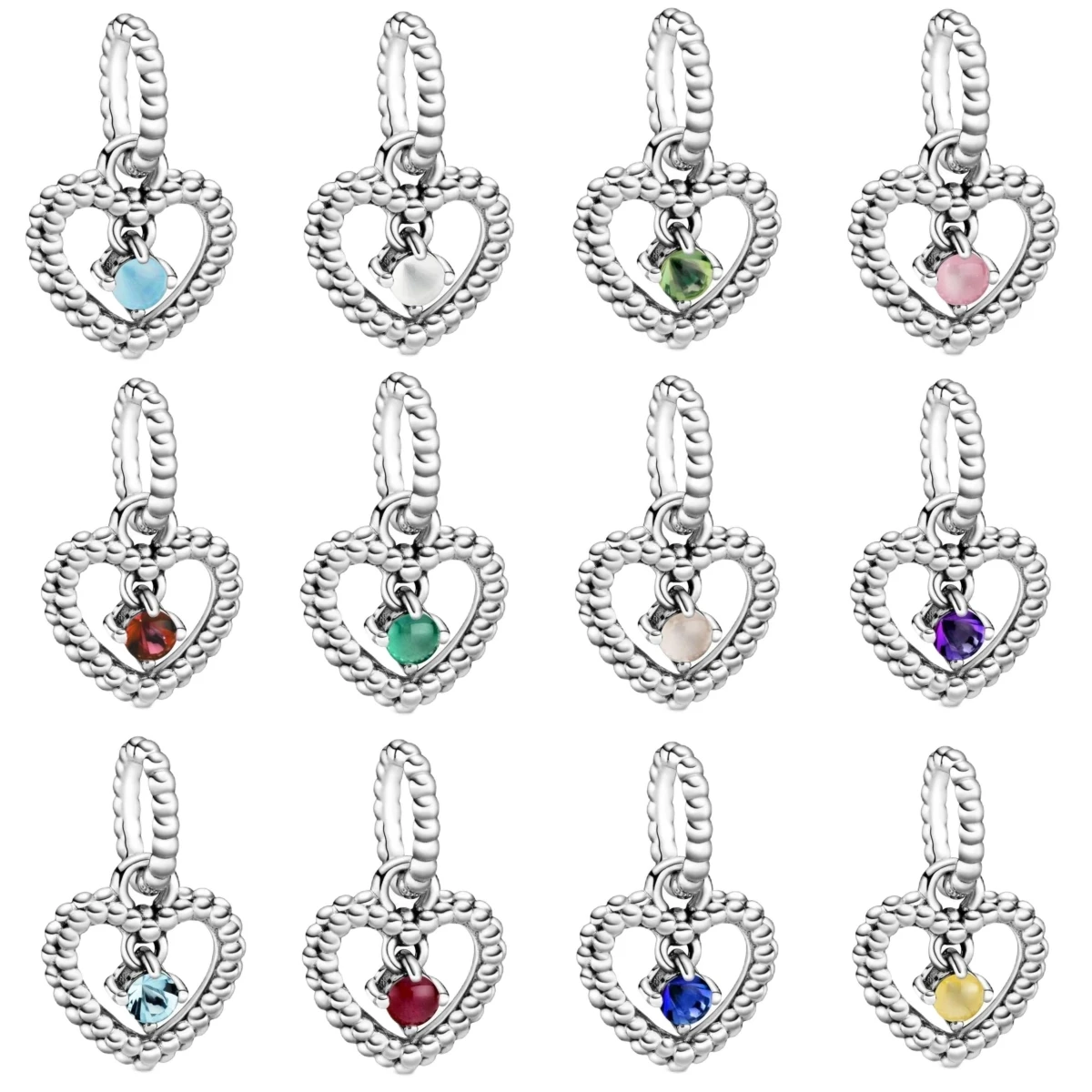Hot-selling 925 Sterling Silver December Colorful Zircon Pendant Charm Bead Bracelet DIY Fine Fashion Jewelry Accessorie
