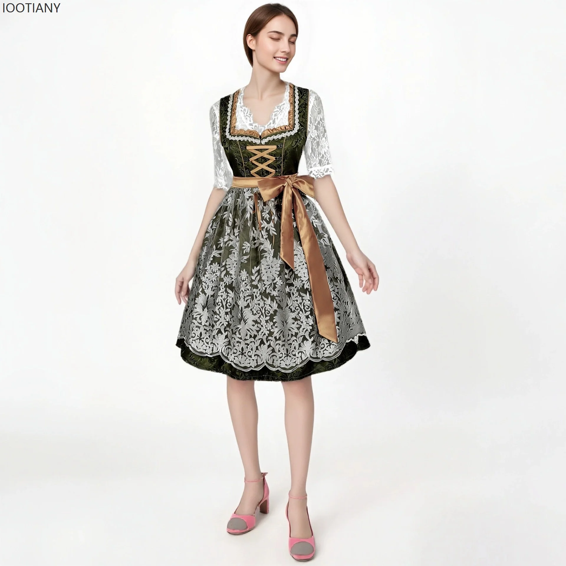 

German Munich Oktoberfest Women's Traditional Baglia Retro Dress Festival Party Cosplay Maid Costume Dance Performance Costume