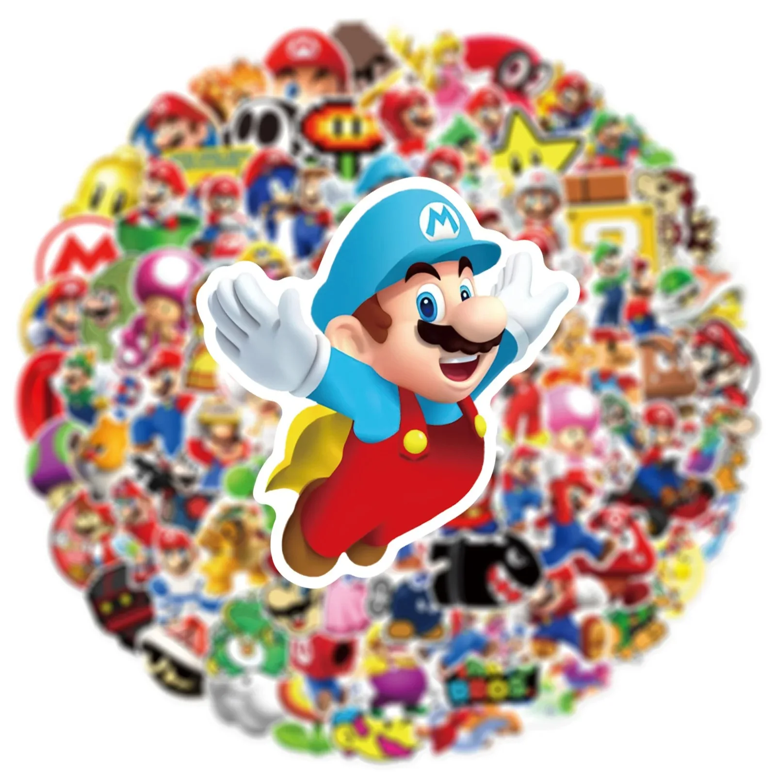 50Pcs Cartoon Super Mario Game Stickers Laptop Notebook Skateboard Fridge Phone Waterproof Decal Sticker Kids Toys