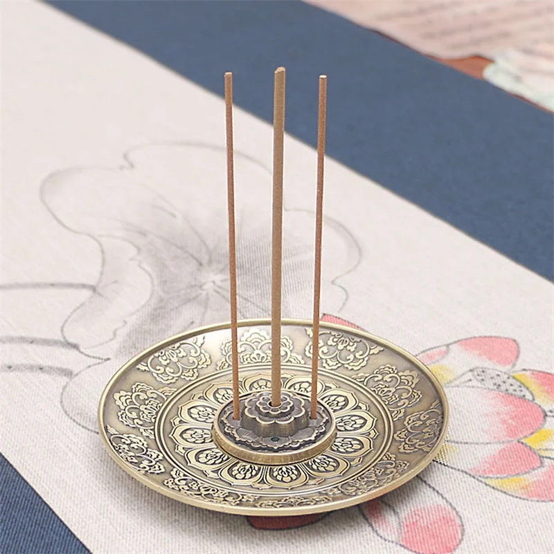 Incense Holder Home Decor Backflow Stick Burner Ash Catcher Vintage Aromatherapy Antique Copper Incense Burner Ornament Allo