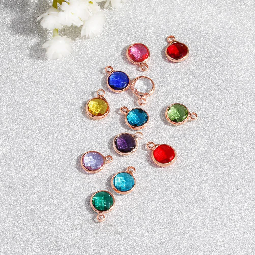 

12 Pcs Crystal Pendant Accessories Alloy Charm DIY Charms Jewelry Making Pendants Necklace