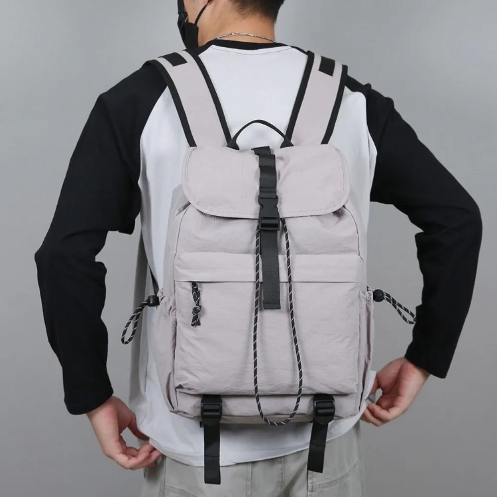 

Nylon Large Capacity Backpack Daypack Anti Splashing Students School Bag Scratch Prevention Fixed Webbing Shoulders Bag Women