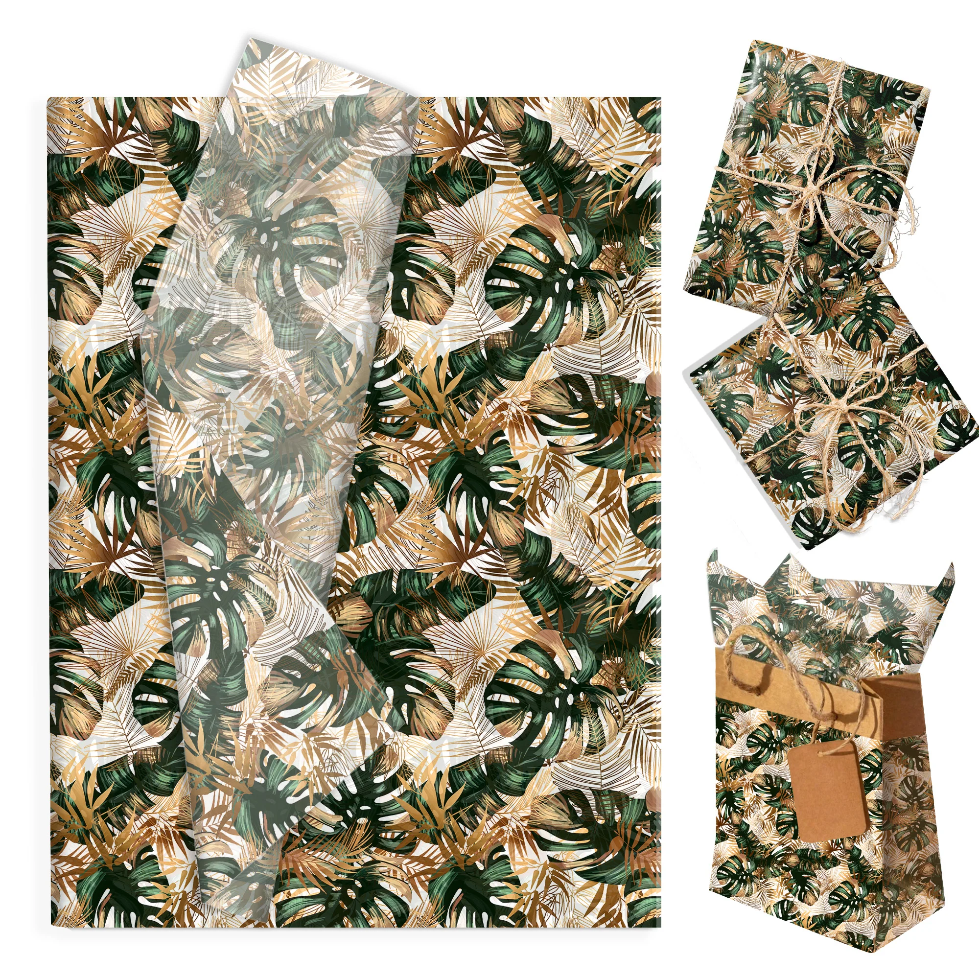 20/50 Stück Hawaii-Palmblatt-Seidenpapier, Geschenkpapier, Geschenkbox-Verpackungspapier, Geburtstags- und Hochzeitsdekoration, Partyzubehör