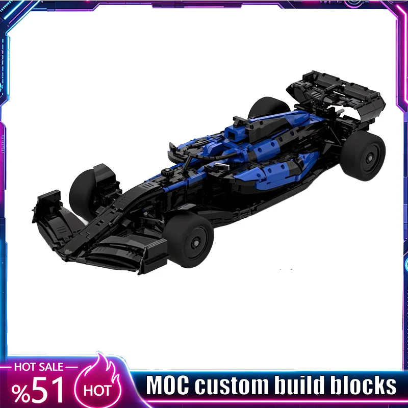 3419PCS Open Wheel Racing Vehicle Model 1:8 Scale MOC Custom Puzzle DIY Assembly Building Blocks Educational Toy Popular Gifts