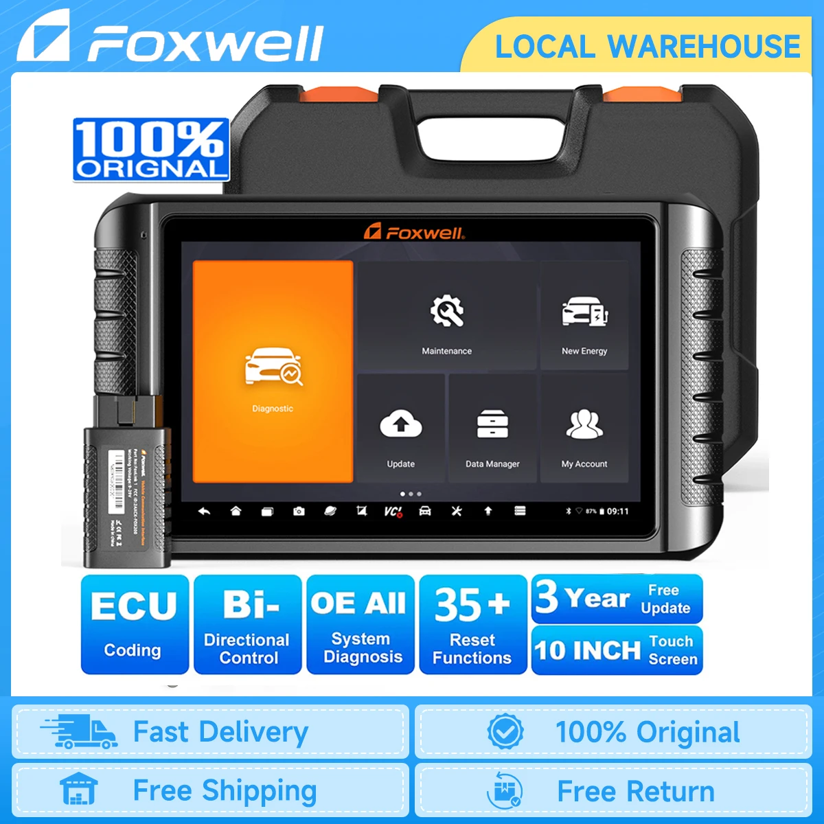 

FOXWELL NT1009 OBD2 Automotive Scanner ECU Coding Bi-Directional Control Guided Functions OE All System OBD2 Car Diagnosis Tools