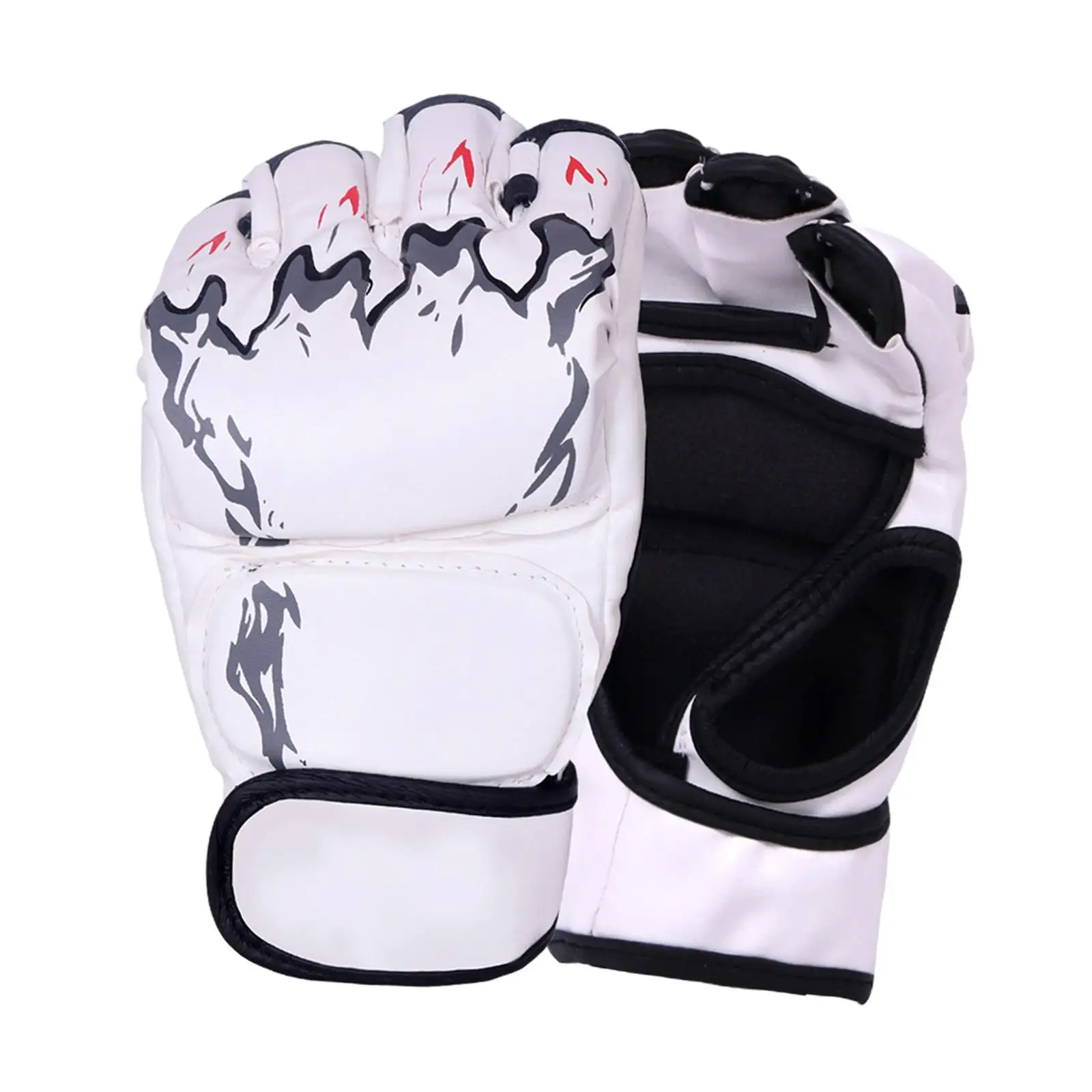 Mma Gloves Half Finger for Men Women with Open Palm Fingerless Boxing Fight Gloves for Sandbag Sanda Sparring Muay Thai Training