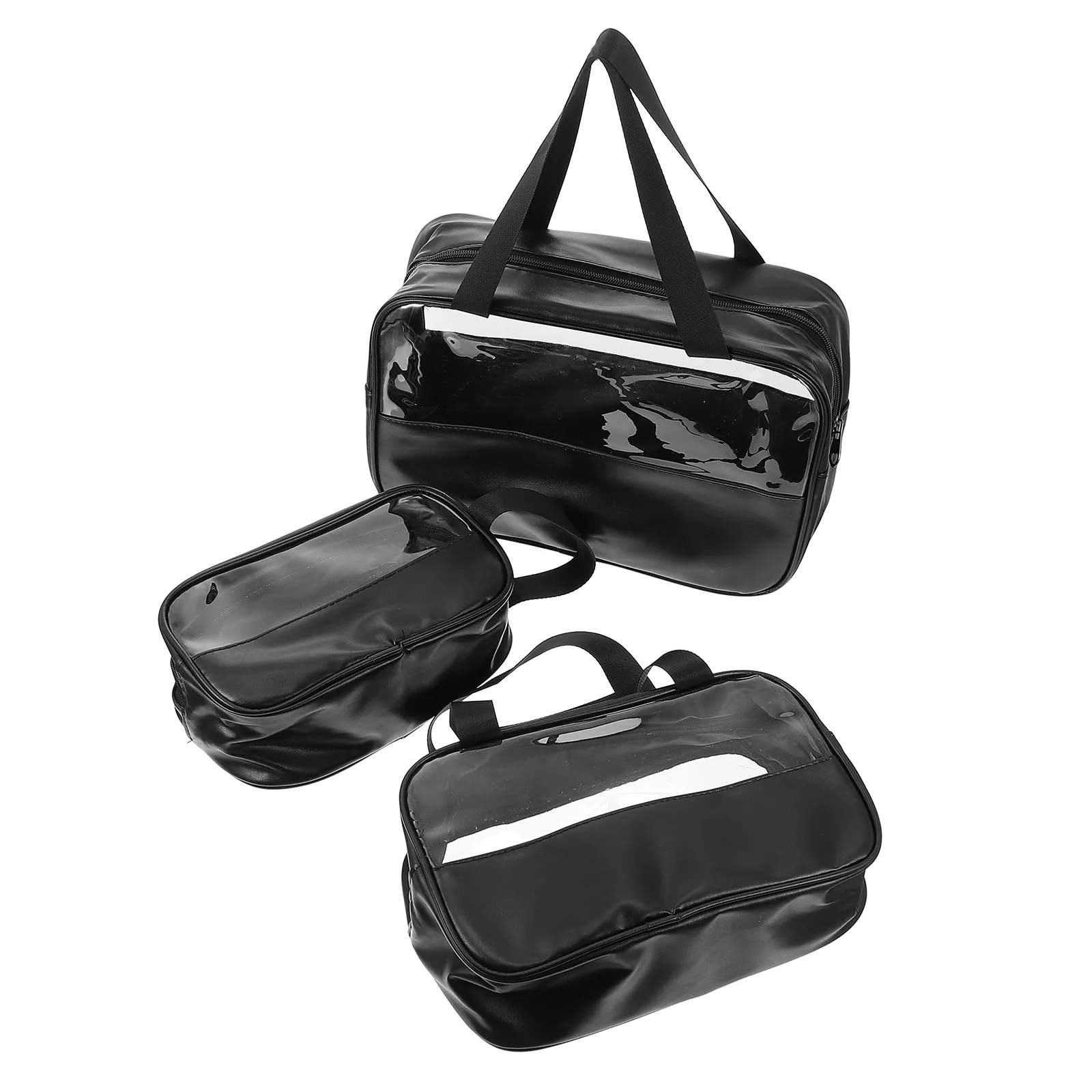 

3Pcs Transparent Waterproof Travel Toiletry Bag Set Large Capacity Storage Organizer for Gym Shower Camping Weekend