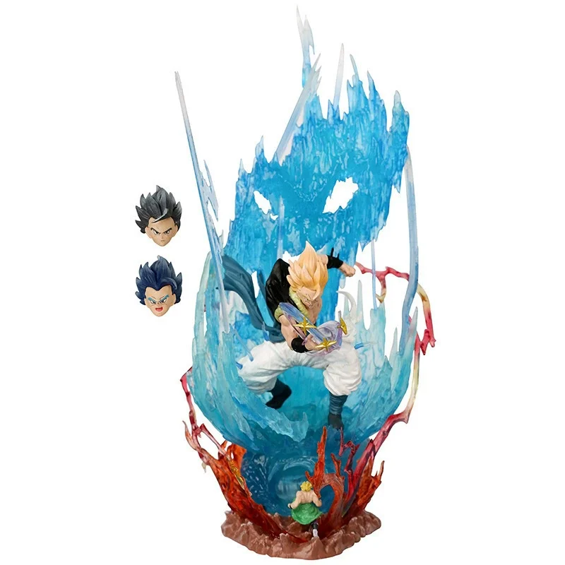 

28 см Super Saiyan Gogeta-Fusion Of Goku и Vegeta со светящейся аурой, аниме-фигурка, модель статуи, коллекция, украшение для рабочего стола