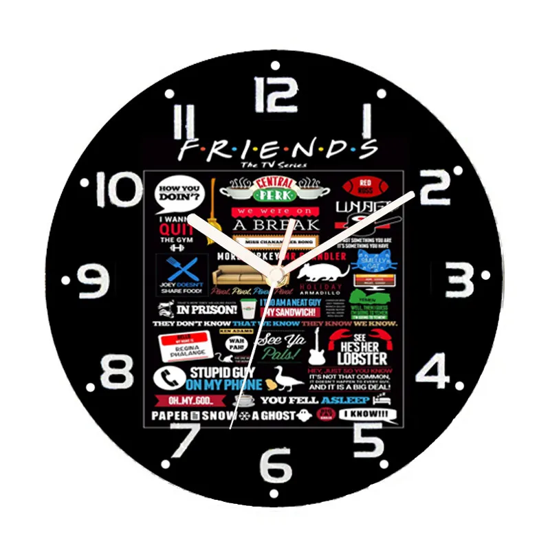 Custom Friends Central Perk for Living Room Home Decor Friends TV Show Round Wall Clock Big Silent Wall Clock Watch Bedroom Gift