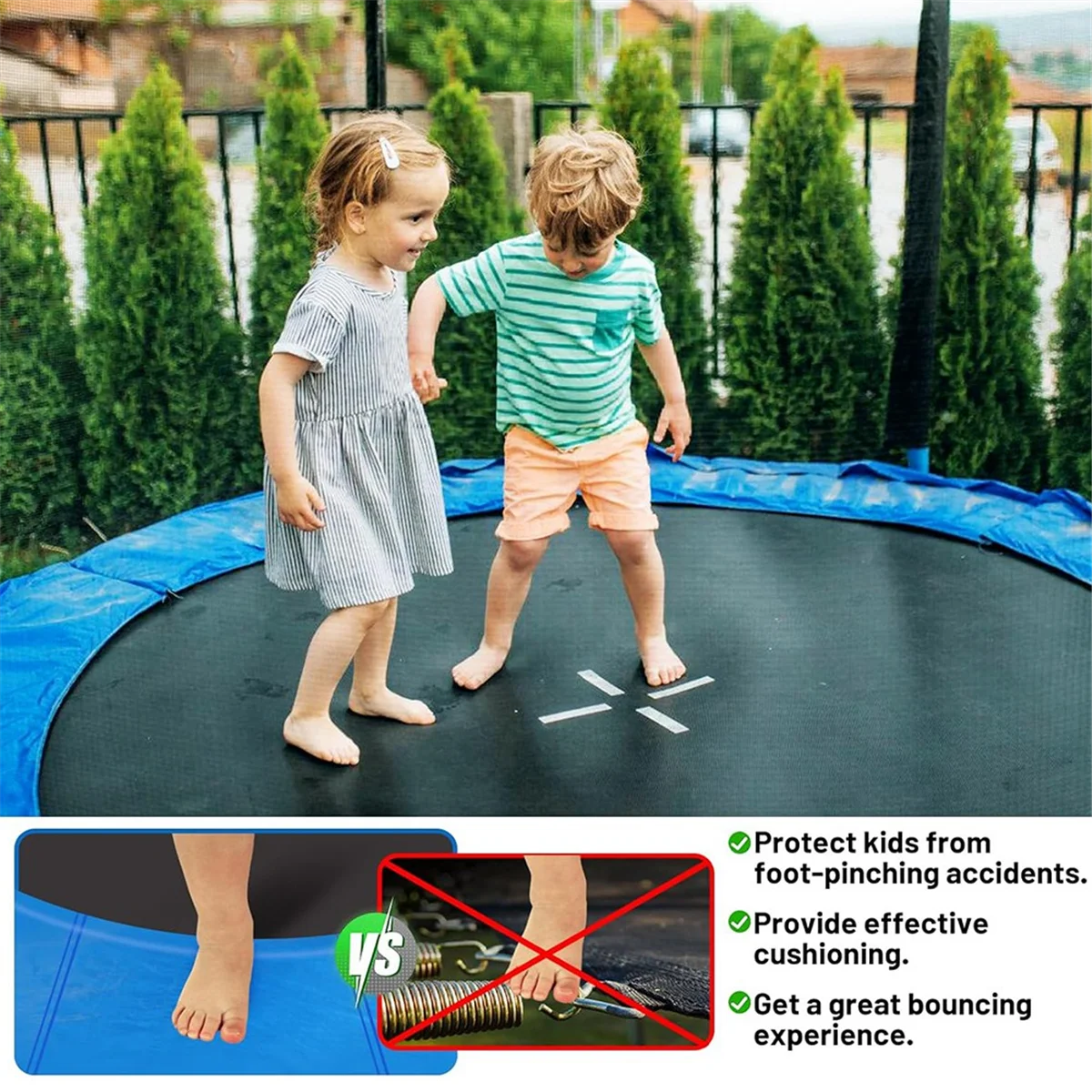 Trampoline Pad,10FT Replacement Spring Cover, Edge Protection Safety Pad for Round Trampoline Frame Accessories