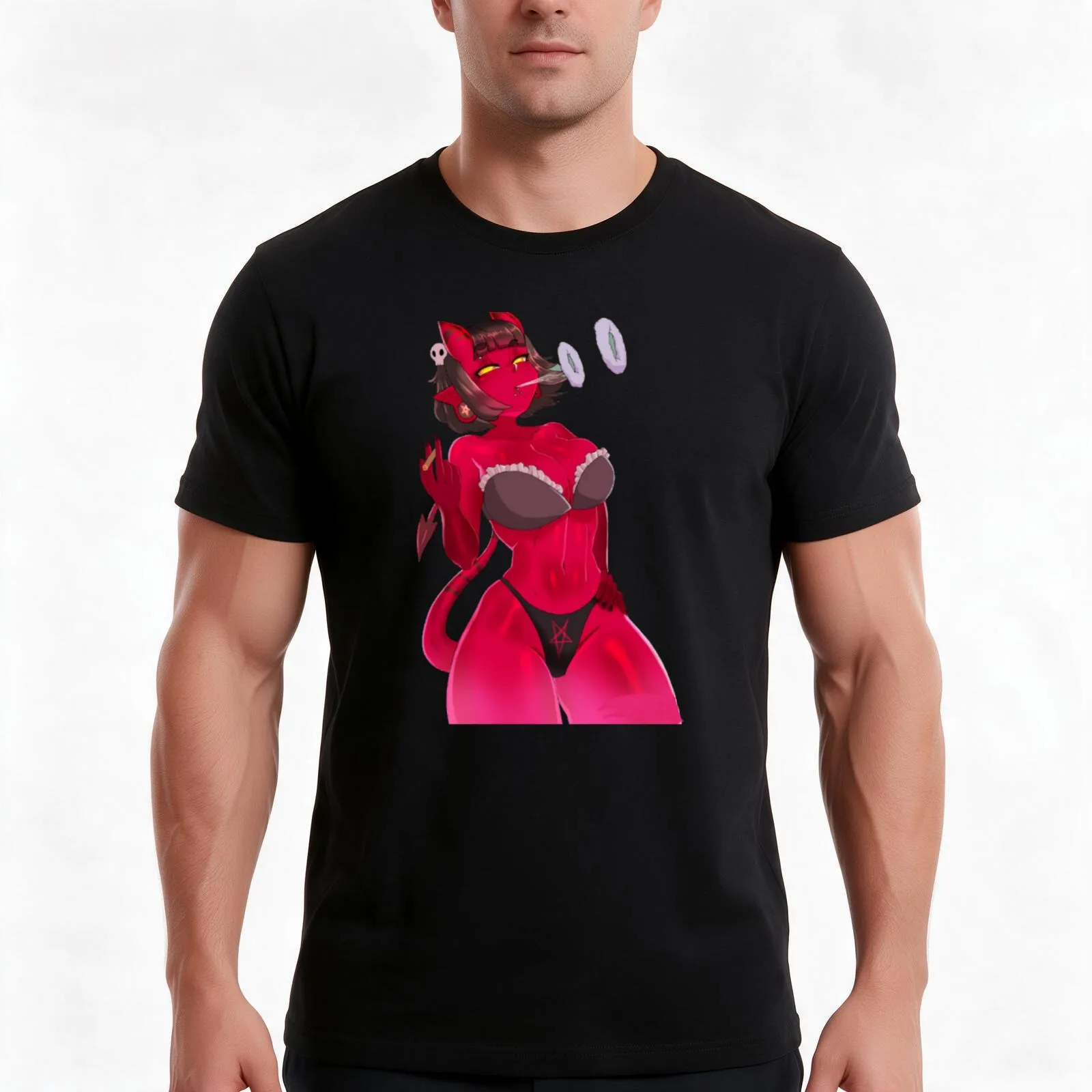 Meru The Succubus T-Shirt Summer Casual Cotton Tee Oversized Streetwear Tops Vintage Graphic Print Loose Fit Short Sleeve