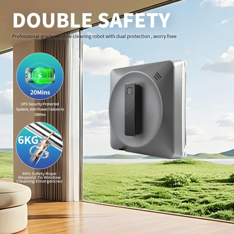 Robô aspirador de pó inteligente para limpeza de janelas, dispositivo elétrico para limpeza de vidro, uso doméstico, controle remoto