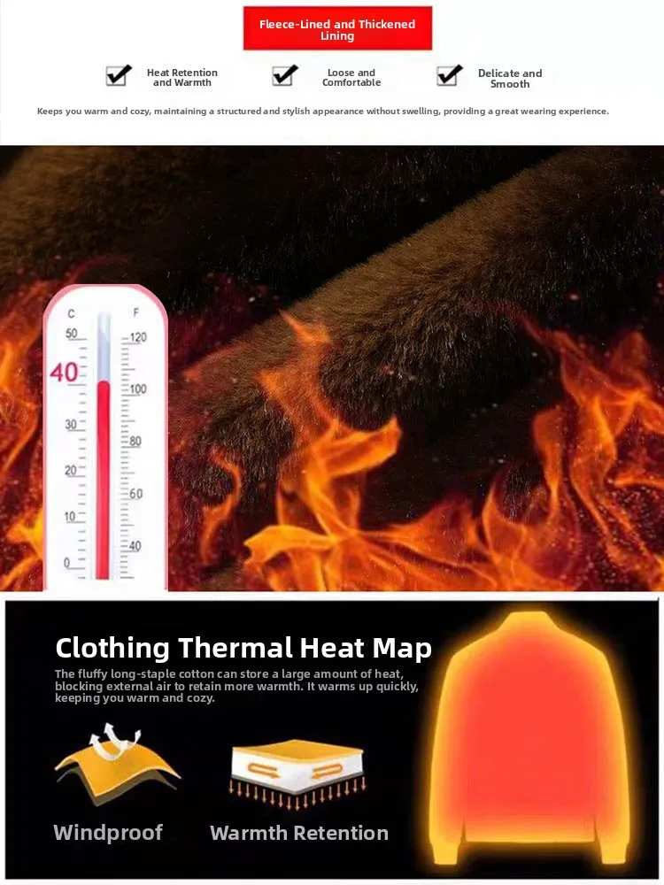 سترة قطنية كاجوال مبطنة بالصوف السميك للرجال في منتصف العمر، ملابس خارجية دافئة للخريف والشتاء بنمط صدفة الحلزون، أسلوب عمل ك... #1