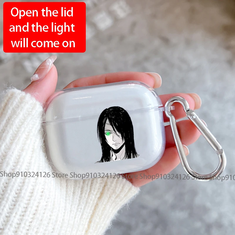 Anime Attack on Titan Transparent Case for Airpods 4Pro 3 2 hingeki No Kyojin Levi Eren Yeager Airpod Cases TPU Earphone Cover