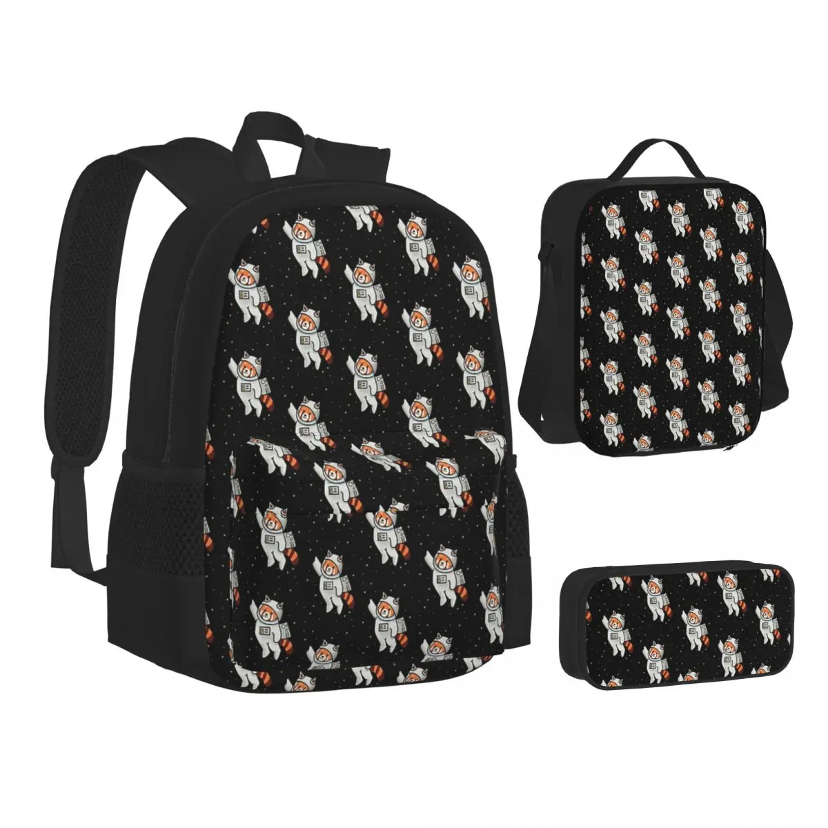 

Red Panda Animal Backpacks Boys Girls Bookbag Children School Bags Kids Rucksack Lunch Bag Pen Bag Three-Piece Set