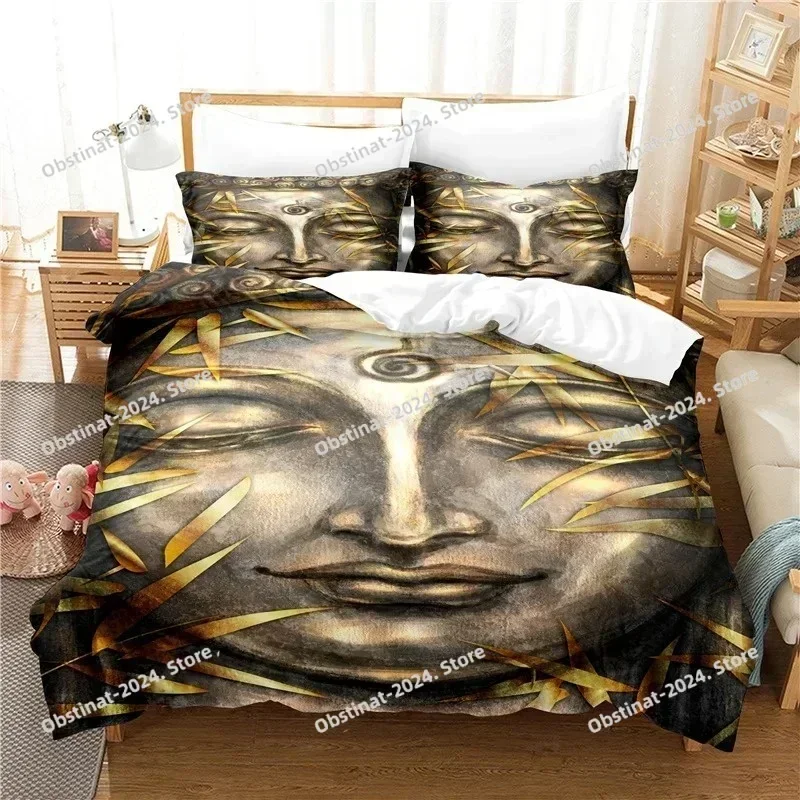 Buddha Statue Bedding Set Duvet Cover Set 3d Bedding Digital Printing Bed Linen Queen King Full Size Bedding Set Fashion Design