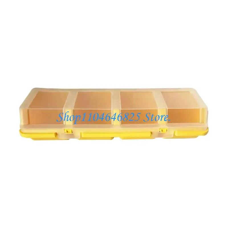 4 Section Hardware Sorting Case with Translucent Lid for Screws and Bits