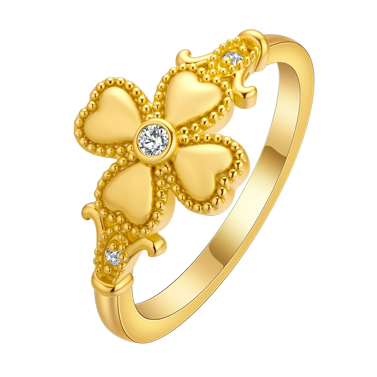 Vintage Fashion Meaning - Anello trifoglio a quattro foglie, anello