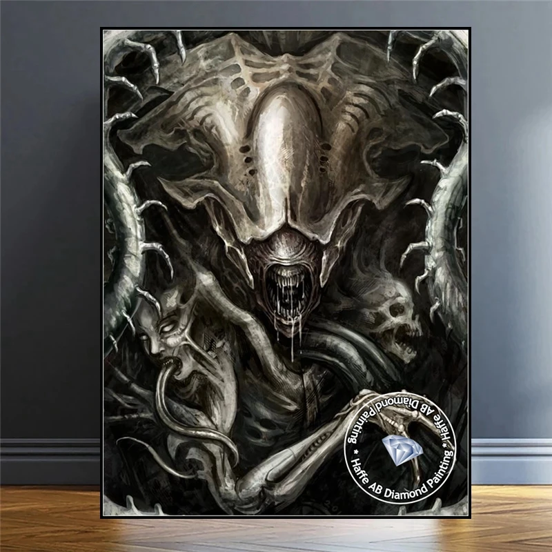 Classic Alien Horror Movie AB Diamond Paitning H R Giger Dark Art Full Square Round Drills Embroidery Cross Stitch Wall Decor