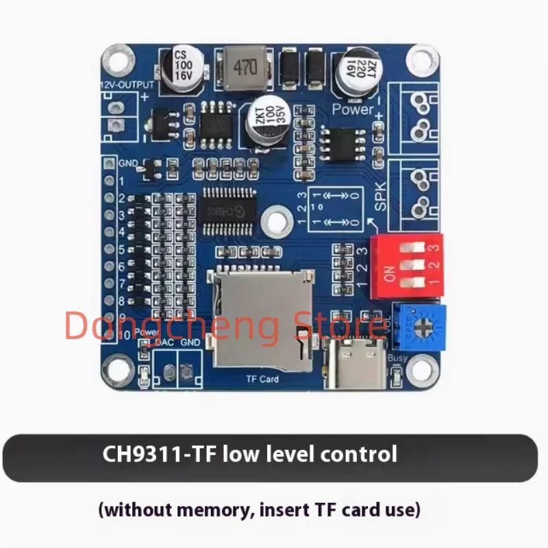 20W Sound Playback Board,CH9311 Programmable Combination/Background Voice Player Module I/O Trigger Amplifier Board for Industry