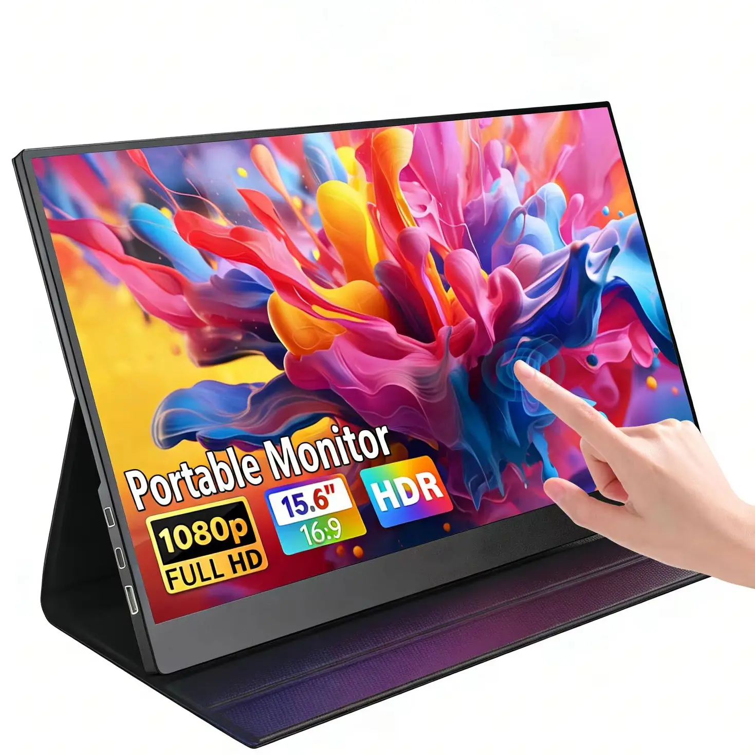 15.6-Inch Portable Display Touchscreen FHD IPS 60Hz Lightweight Type-C Mini HDMI Expansion Screen  for Gaming Laptop PS5 Xbox PC