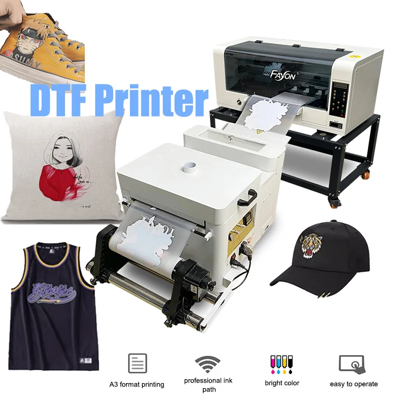 Inkjet printing Machine A3+ Size High Resolution DTF Printer Commercial  T-shirt Cotton Fabric 1440dpi Suit Any T-shirt Oven