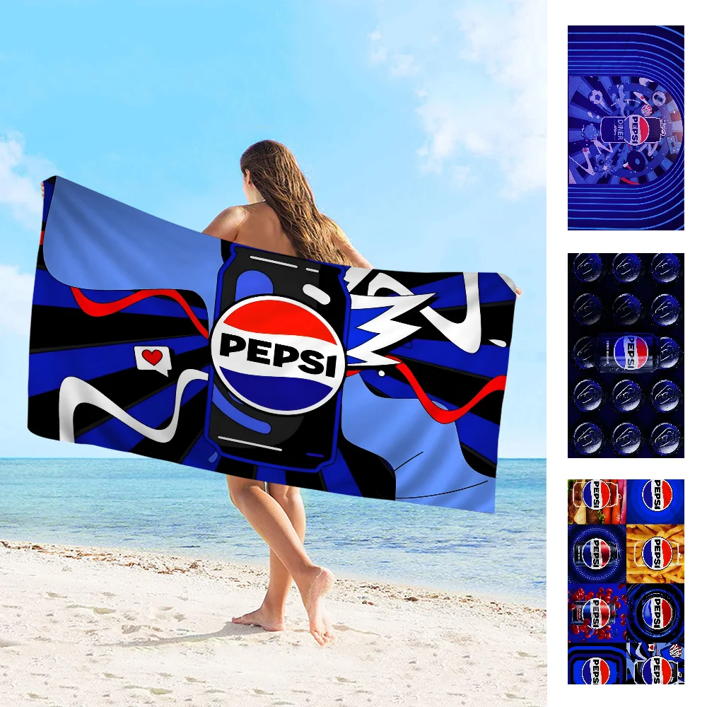 Fashion Art Print P-pepsi C-cola Logo Anime Beach Swimming Towel Soft Absorbent Washcloth Children's Gifts for Kids Camping Gym