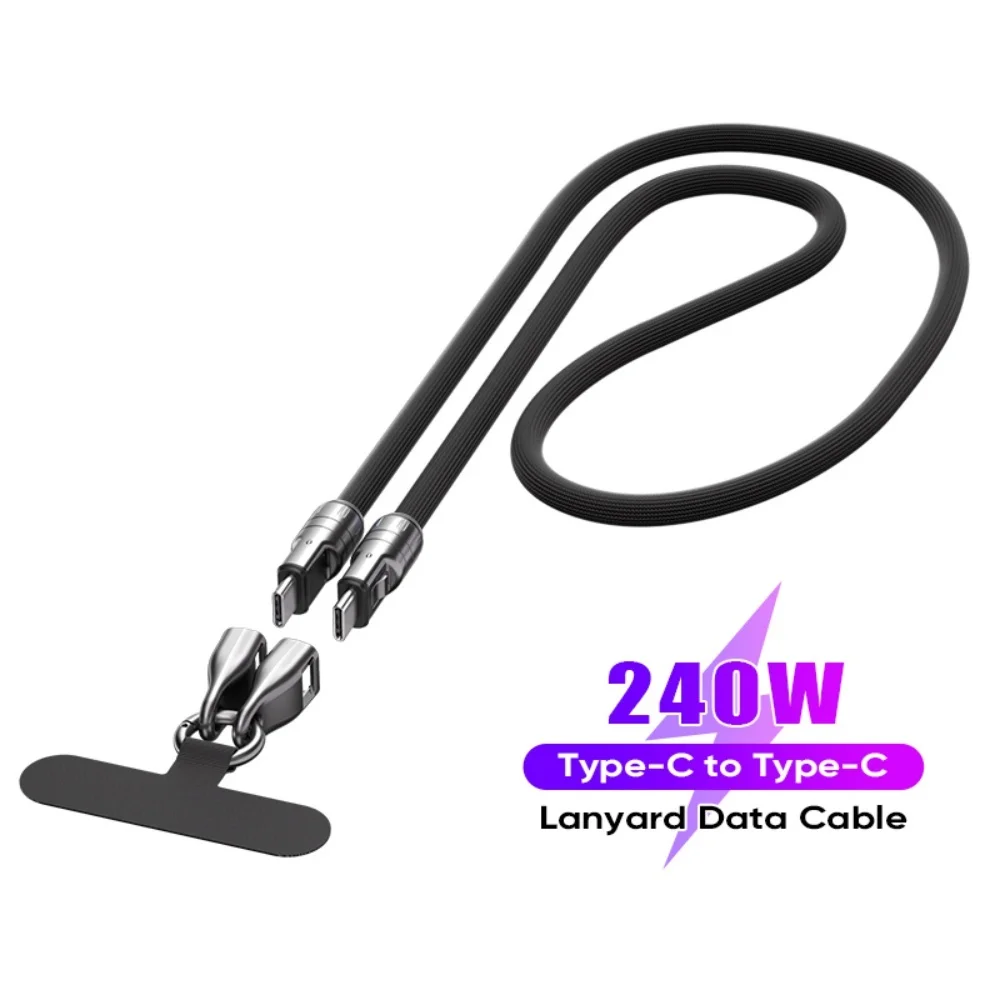 240 واط USB C كابل 2 في 1 المحمولة الحبل USB C إلى نوع C الهاتف المحمول شحن سريع بيانات الحبل 0.3/1.2 متر آيفون Xiaomi سامسونج