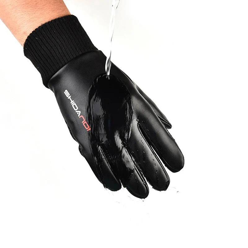 Gants de Moto Imperméables à Rabat à 2 Doigts pour Homme et Femme, Coupe-Vent, en Velours, Protection Chaude, Cuir Pu, dehors, Hiver