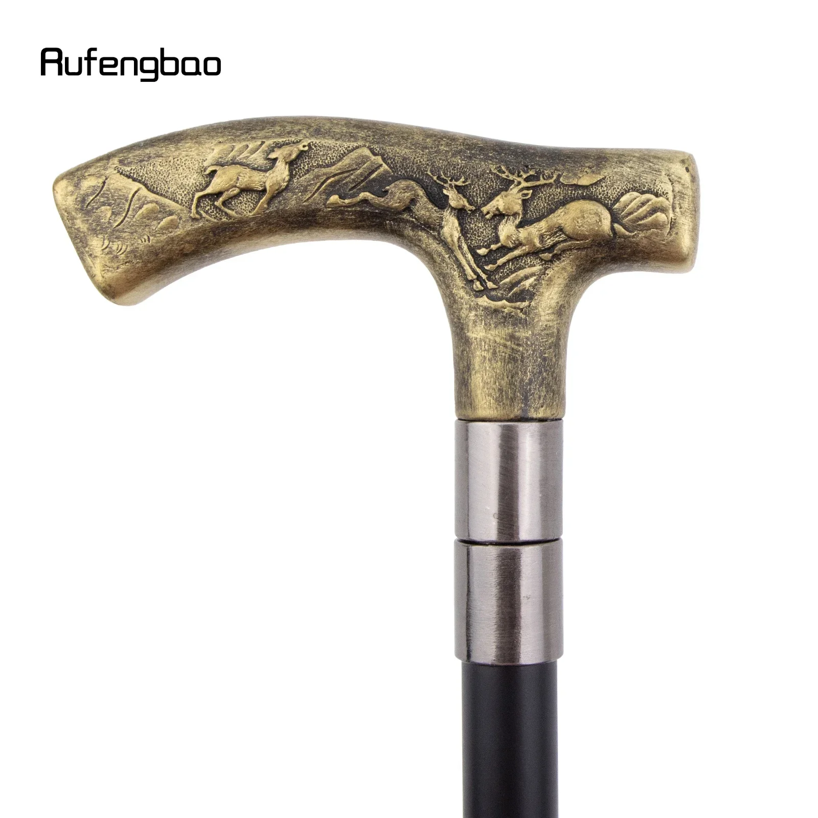 الراتنج الأصفر الغزلان عصا للمشي الأزياء الزخرفية الصلب عصا شهم أنيقة تأثيري قصب مقبض Crosier 93 سنتيمتر