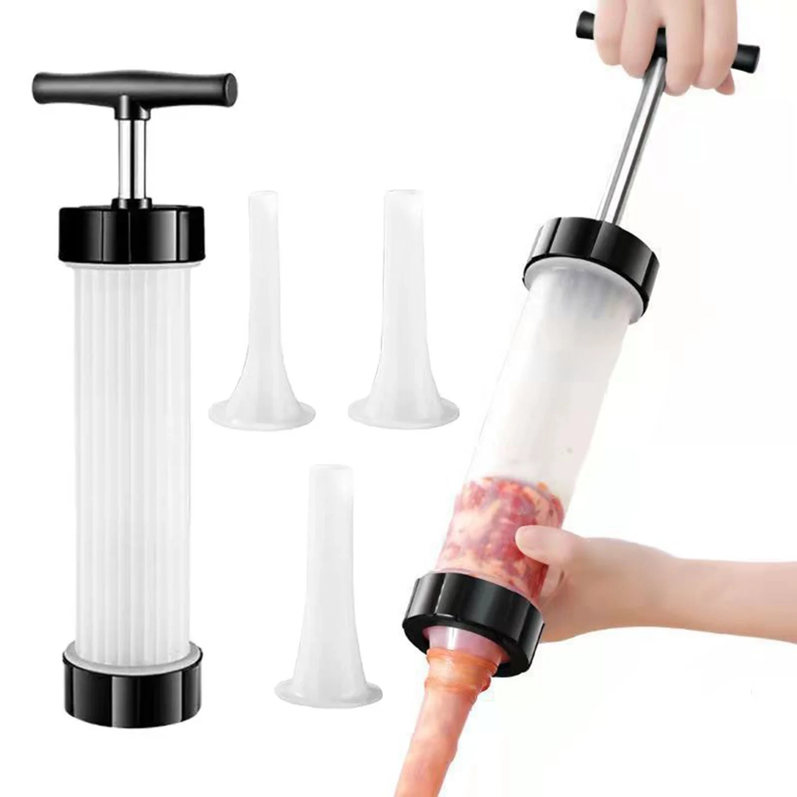1pc Sausage Stuffer Machine Professional Manual Sausage Filler Tool for Home Kitchen DIY Meat Processing Durable Maker