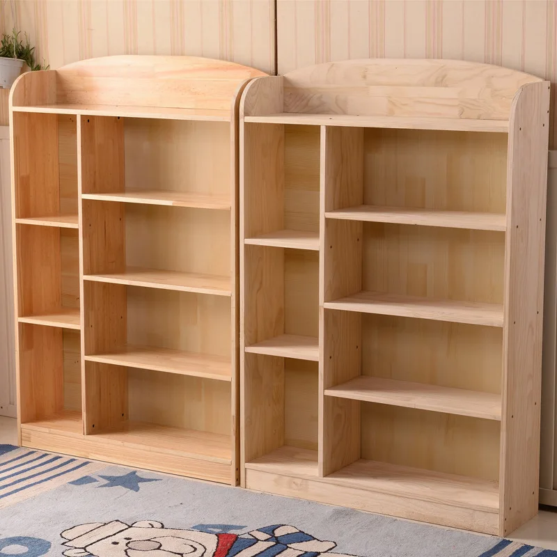 

Solid wood children's bookshelf 15MM thick board bookcase A4 picture book newspaper cabinet school locker kindergarten locker