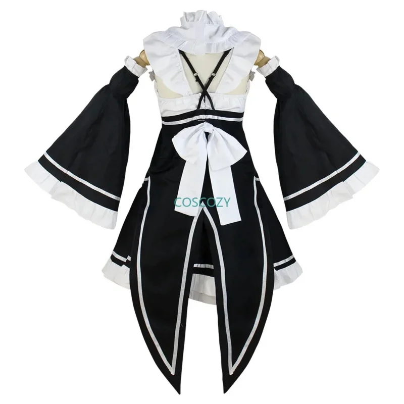 Ss13ram/rem cosplay re: zero kara hajimeru isekai seikatsu peruca longa trajes cocar terno de festa anime vestido de empregada traje